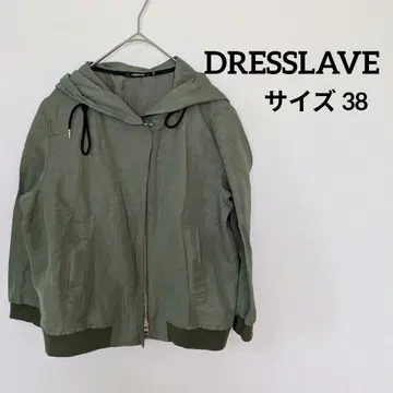 DRESSLAVE 사이즈 38 그린 후드 부착 블루종 자켓