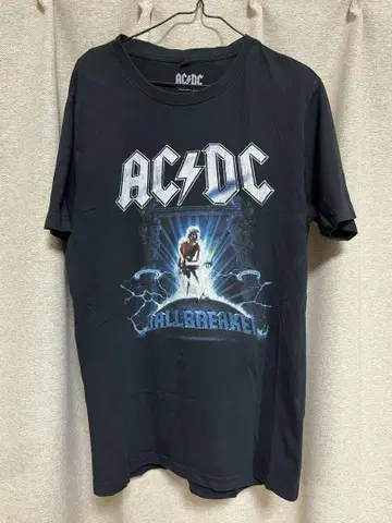 AC/DC 그래픽 프린트 T셔츠 블랙
