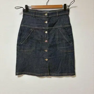 CARVEN 칼벤 데님 스커트 무릎 기장 타이트 스커트 네이비 36