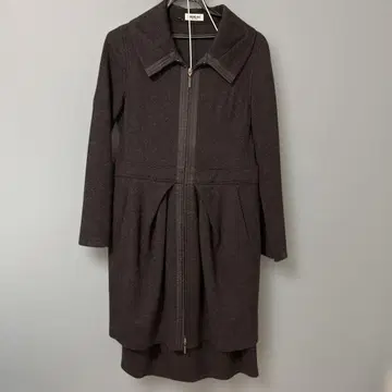HIROKO BIS 다크 그레이 집업 드레스