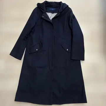 ships 후드 라이너 코트 네이비 노카라 코트 사이즈 38