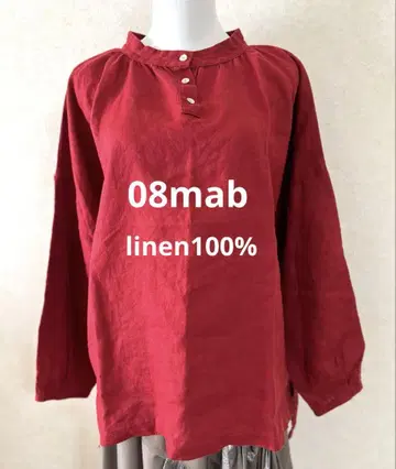 08mab 린넨 100% 셔츠 블라우스 프리
