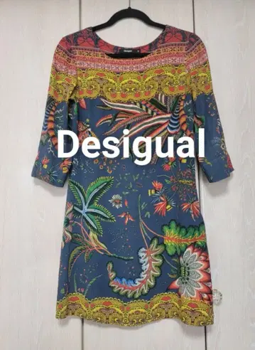 Desigual 데시구알 원피스 36 사이즈 7부 소매 안감 있음
