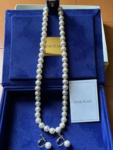 WINK PEARL 화이트 펄 목걸이 귀찌 세트