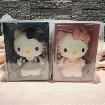 로리즈팜 헬로키티 퀼팅 피규어 핑크 블랙 2세트