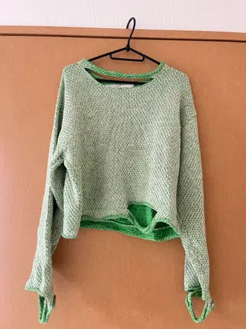 eckhaus latta 그린 컬러 니트 스웨터 S