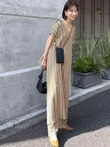 CLANE RANDOM STRIPE KNIT ONE PIECE