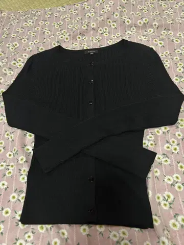 TOCCA 블랙 리브 편직 가디건 XS