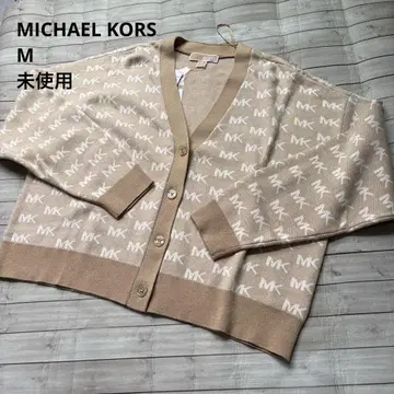 미사용 MICHAEL KORS 마이클코어스 로고 자카드 가디건 M