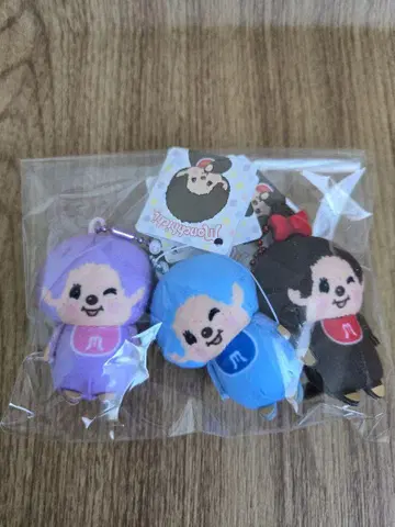 몽치치 봉제 인형풍 키링 3개 세트