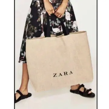 ZARA 린넨 쇼퍼 쇼핑백 초회판