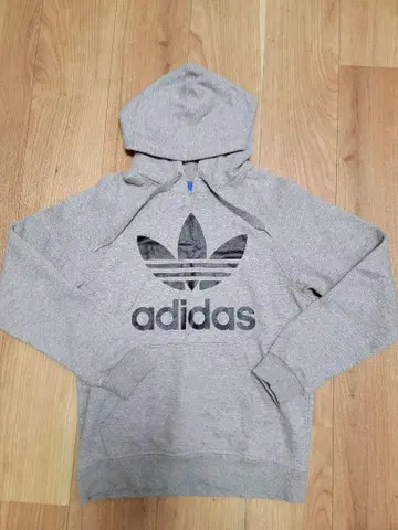 adidas 그레이 후드 부착 후드티 XS 사이즈