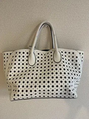 ZARA 화이트 블랙 도트 백