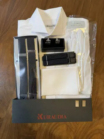 KURAUDIA 화이트 드레스 셔츠 세트 결혼식 신랑