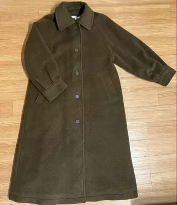 moussy 울 혼방 롱 코트 카키