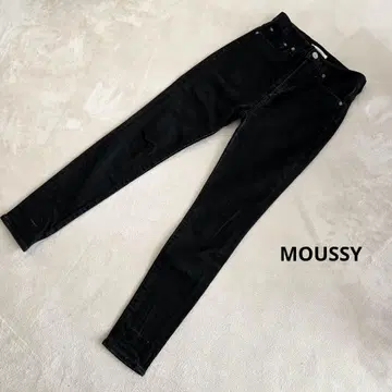 MOUSSY 블랙 리버스 스키니진 스트레치 데님 팬츠