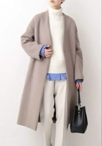 IENA MANTECO 노카라 코트 그레이지 사이즈 34