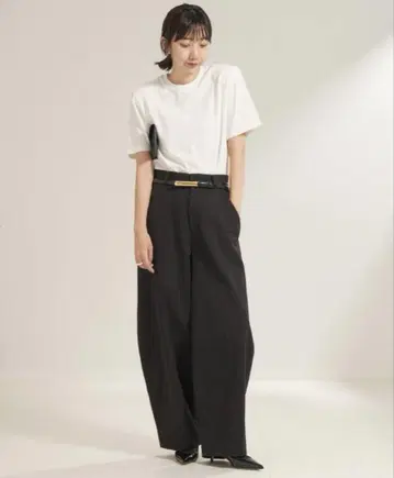 plage RIAM 와이드 치노 팬츠 블랙 36
