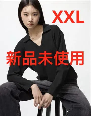 UNIQLO 이번 시즌 워셔블 니트 립 폴로 스웨터 XXL 미사용