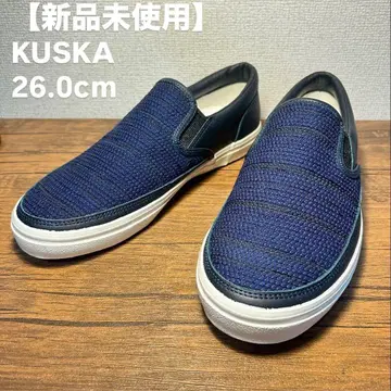[ 미사용 새상품 레어 ] KUSKA 쿠스카 찢어진 직물 스니커즈 네이비