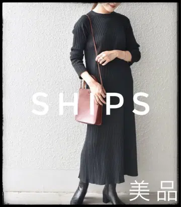 [ 새상품급 ] SHIPS 블랙 니트 롱 원피스 원피스 롱