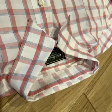 EddieBauer 핑크와 화이트 체크 무늬 긴팔 셔츠