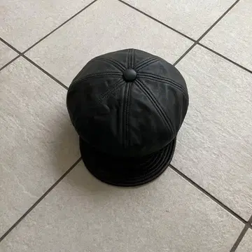 USA제 NEW YORK HAT 가죽 헌팅 캡 블랙 양가죽