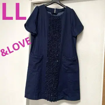 앤드러브 LL 사이즈 &LOVE QVC 프릴 부착 원피스 튜닉