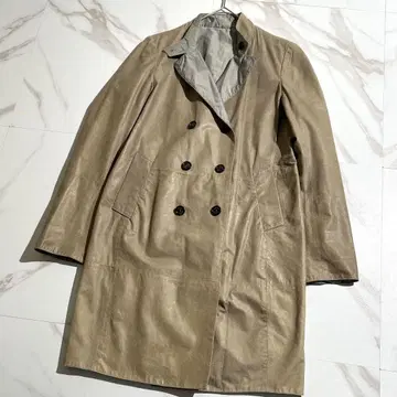 구하기 어려움 브루넬로쿠치넬리 리버서블 더블 체스터 코트 가죽