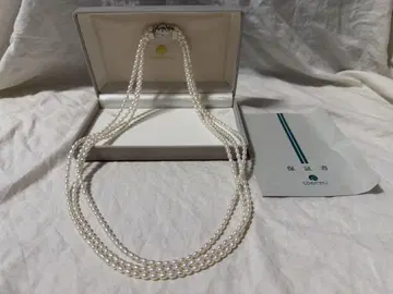 다이마루 담수 펄 삼연 목걸이 새상품급