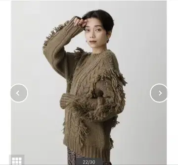 니트 FRINGE CABLE KNIT TOPS