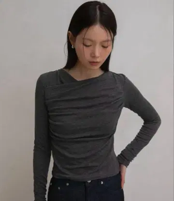 오토로 OHOTORO 2way Shirring T-Shirt 그레이