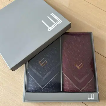 dunhill 도트 무늬 손수건 2장 세트 미사용 새상품