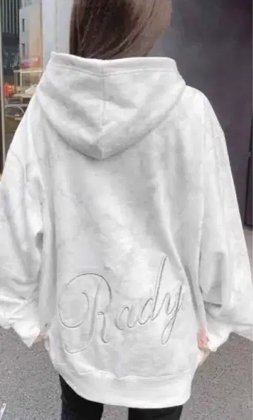 rady 대리석 패턴 로고 자수 후디