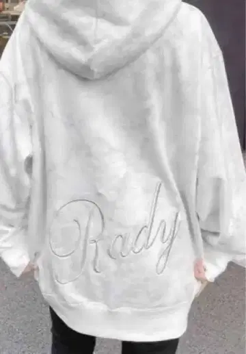 rady 대리석 패턴 로고 자수 후디