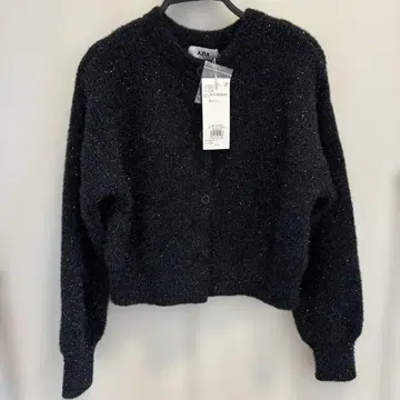 라메 믹스 블랙 가디건 S 사이즈