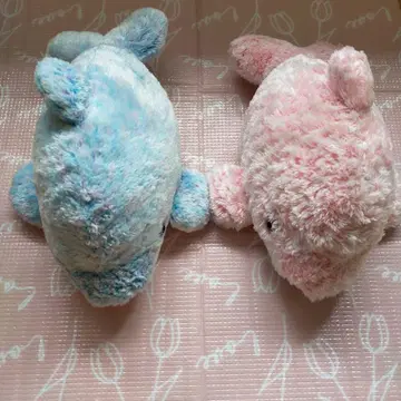 돌고래 봉제 인형 파랑과 핑크