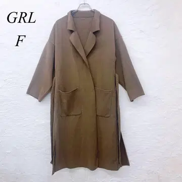 e5454 [그레일] 허리 벨트 포함 롱 코트 F 루즈 실루엣 가을/겨울