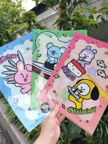 BT21 쿠라스시 콜라보 클리어 파일 스티커 미사용 새상품 K-POP