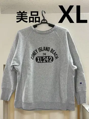새상품급 XL 챔피온 리버스 위브 파랑택 3단 프린트