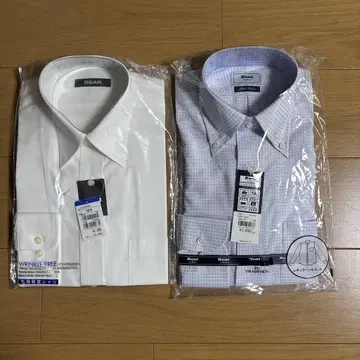 와이셔츠 긴팔 파랑과 하양 2장 세트