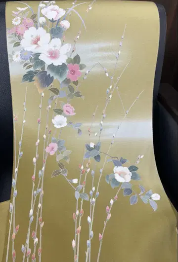 [ E ] 하마 크레이프 실크 손글씨 찐밤색 금채