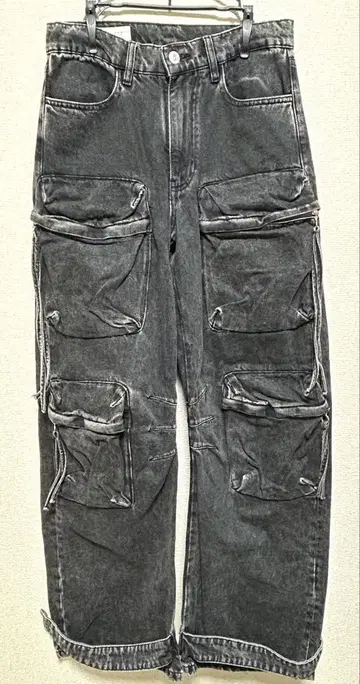 ZARA UTILITY DENIM 카고 팬츠 (블랙 / 29인치)