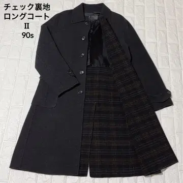 L'HOMME NOUVEAU 체크 안감 롱 코트 II 90s M