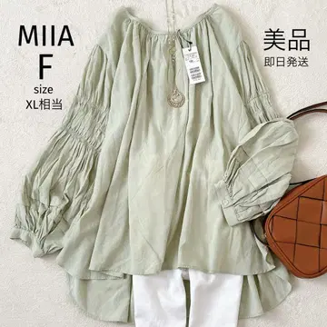 새상품급 MIIA 볼륨 소매 블라우스 루즈한 사이즈 민트 그린 F