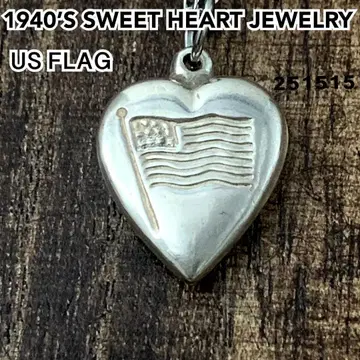 스위트하트 주얼리 US FLAG 국기 실버 빈티지 목걸이