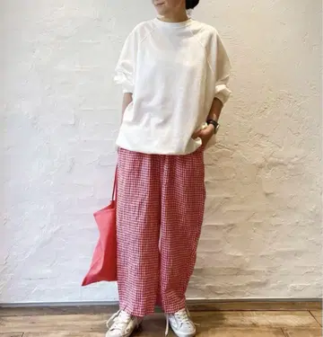 저널 스탠다드 랙 깅엄 체크 팬츠 레드 새상품급