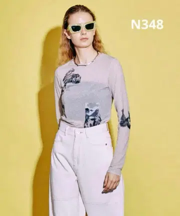 MAISON SPECIAL 버드 프린트 시어 탑