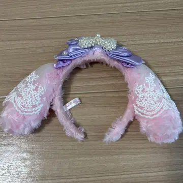 핑크 귀 달린 머리띠 리본 포함