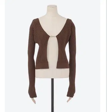 Jacquemus 브라운 리브 가디건